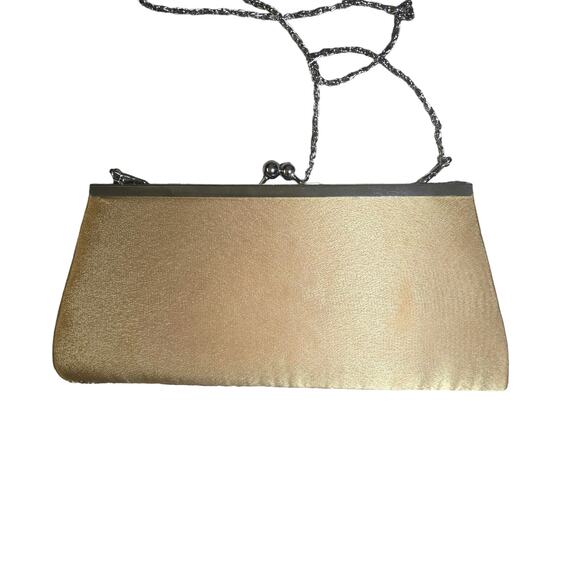 Mandarini Gold Sequin Evening Clutch with Removable Crossbody Strap & Mirror - Picture 3 of 4